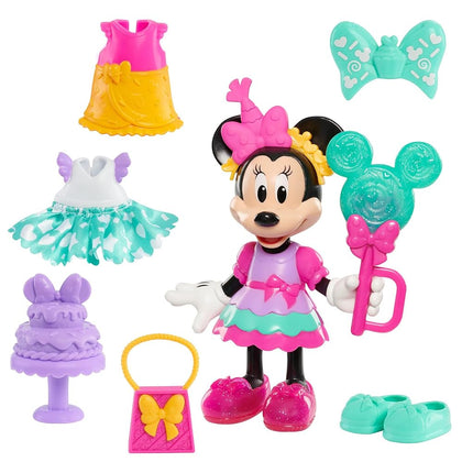 Just Play Minnie Mouse Fabulous Fashion 14-piece Sweet Party Doll and Accessories, Kids Toys for Ages 3 Up