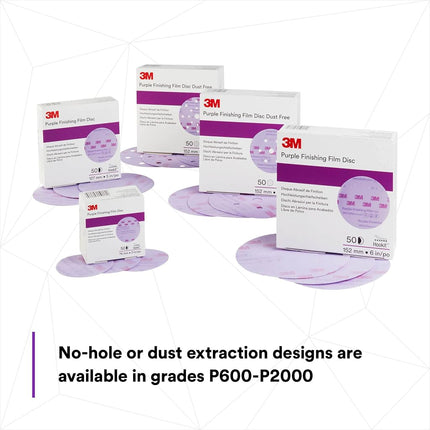 3M 30666-50PK Hookit 6" Purple Finishing Film Disc, (Pack of 50)