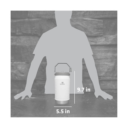 STANLEY IceFlow Gourde Isotherme en Acier Inoxydable avec Paille, Bouteille d'Eau Isotherme sous Vide pour la Maison et le Bureau, Gobelet Réutilisable avec Paille Anti-fuite, Polar, 1,9 L