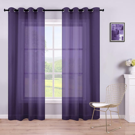 KOUFALL Purple Curtains 84 Inch Length for Girls B