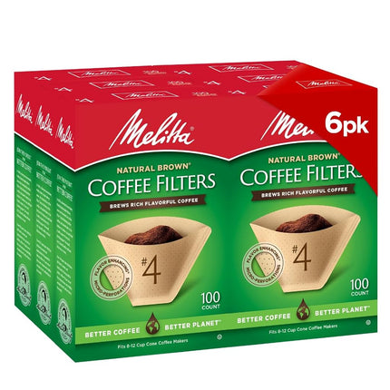 MELITTA Natural Brown #4 Cone Filters, Cone Coffee