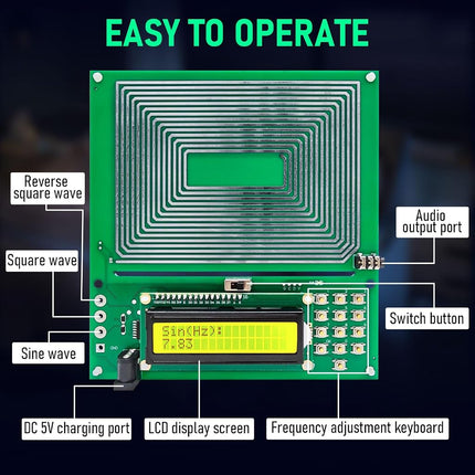 Schumann Resonance Wave Generator, Adjustable Sine Signal Generator, 7.83Hz Atmospheric Wave Device for Ambient Atmosphere, Meditation Scenes & Electronic Experiment, USB Powered