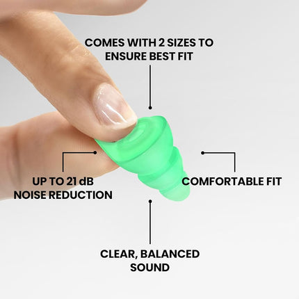 Eargasm Afterglow Earplugs for Smaller Ears - Luminous Earplugs for Concerts, Music Festivals, Musicians and Nightlife - Reusable Hearing Protection with Noise Reduction Up to 21dB