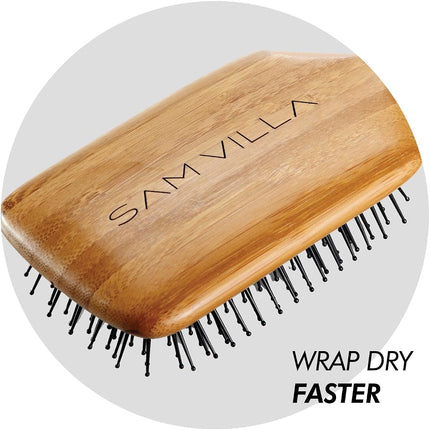 Sam Villa Signature Series Bamboo Paddle Brush, 4.4 Ounce