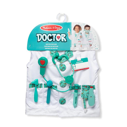 Melissa & Doug Kids Doctor Costume Role Play Toys | Fancy Dress for Toddlers & Kids | Doctor Costumes for Pretend Play, Age 3-6