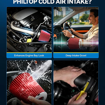 PHILTOP 3.5" Cold Air Intake Kit Fit for 2008-2012 Mercedes-Benz C350