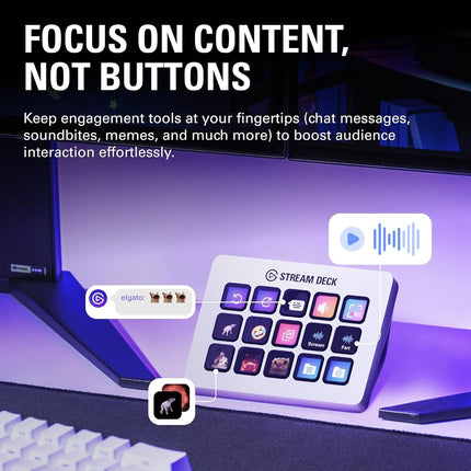 Elgato Stream Deck MK.2 White Studio Controller, 15 Keys