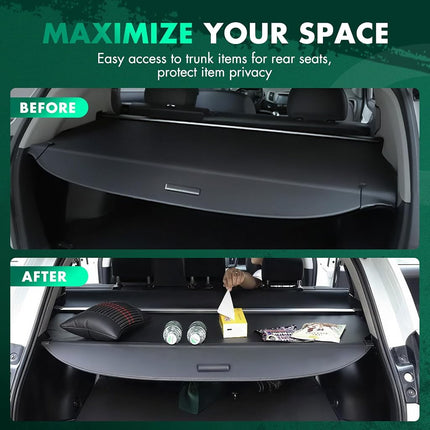 SCITOO Cubierta retráctil para maletero trasero 2019-2023 Compatible con INFINITI QX50 2.0L Cubierta de seguridad retráctil para maletero trasero