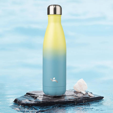 Konokyo Insulated Water Bottles,17oz Double Wall Stainless Steel Vacumm Metal Flask for Sports Travel,Sandy Beach