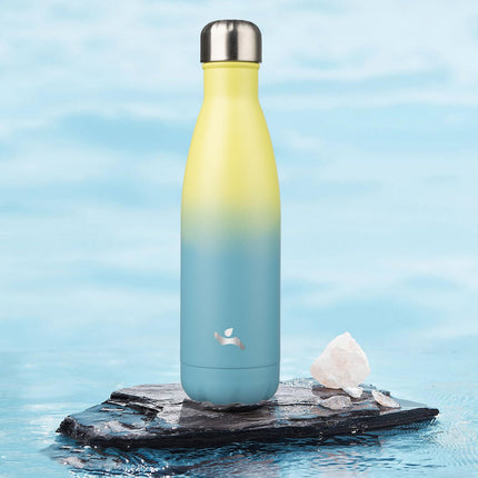 Konokyo Insulated Water Bottles,17oz Double Wall Stainless Steel Vacumm Metal Flask for Sports Travel,Sandy Beach