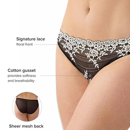 Wacoal Women's Embrace Lace Bikini Panty - black - Large