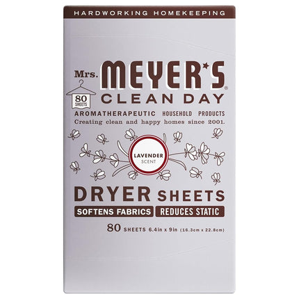 Hojas para secadora Clean Day de Mrs. Meyer's, lavanda, 80 unidades