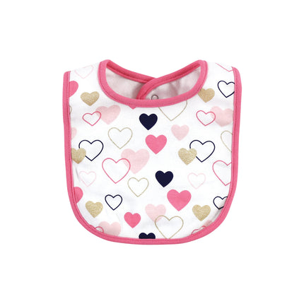 Hudson Baby Unisex Baby Cotton Bib and Sock Set, Pink Bonjour, One Size