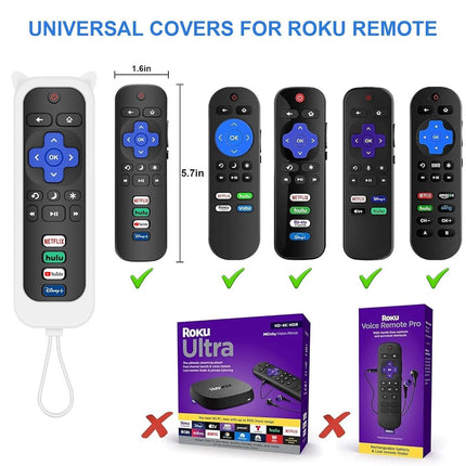 2 Pack Replacement Remote for Roku TV with Protective Cover ((White))
