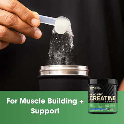OPTIMUM NUTRITION Flavoured Micronised Creatine Powder, Blueberry Lemonade, 360g, 100% Pure Creatine Monohydrate, 60 Serves