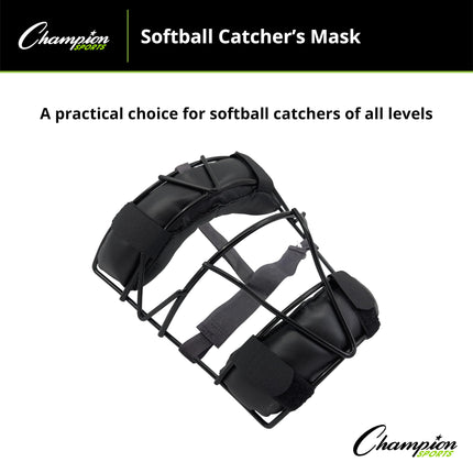 Champion Sports SM1 Softball Catcher's Mask, Black