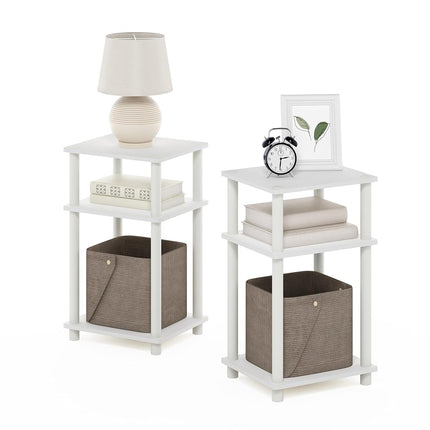 Furinno JUST Night Stand Set of 2, 3-Tier Turn-N-T