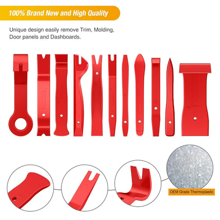 GOOACC 40Pcs Trim Removal Tool,Auto Terminal Removal Key Tool,Auto Clip Pliers Stereo Removal Tools,Car Upholstery Repair Removal Kit,Precision Hook and Pick Set,Wiring Threader,Car Film Scraper