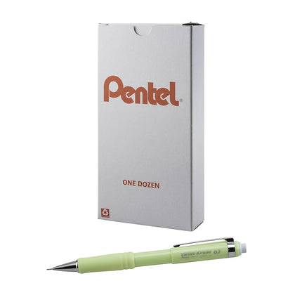 Pentel Twist-Erase III Mechanical Pencil, (0.7mm), Celadon Green Barrel, 12 pack (QE517K)