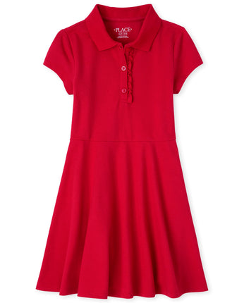 The Children's Place,Short Sleeve Ruffle Polo Dres