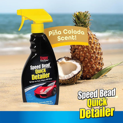 Stoner Car Care 92354-3PK Speed Bead Quick Detailer Spray with Carnauba Wax – Streak-Free Spray Wax for Car Detailing – High Gloss & Protection – Multi-Surface, Pina Colada Scent – 22 Fl Oz, Pack of 3