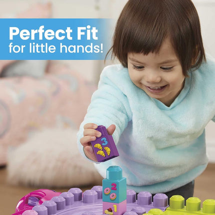 MEGA BLOKS Build 'N Learn Table, Portable, Folding Table Building Set, Building Toys for Toddlers, Ages 1+, Pink, FFG22 - Amazon Exclusive