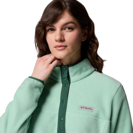 Columbia Women's Benton Springs 1/2 Snap Pull Over 2, Fleece Pull Over, New Mint/Rain Forest, S