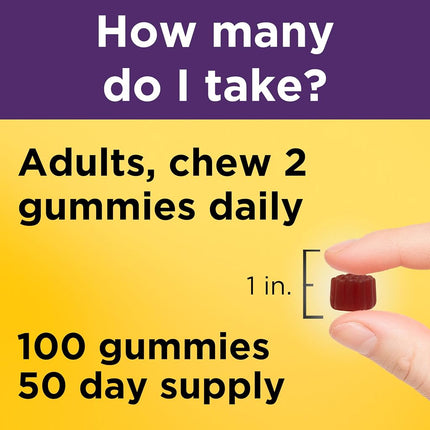 Nature Made Elderberry with Vitamin C and Zinc, Dietary Supplement for Immune Support, 100 Gummies, 50 Day Supply