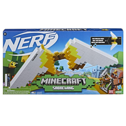NERF Minecraft Sabrewing Motorized Blaster Bow, 8 Elite Darts, 8-Dart Clip, Electric Full Auto Toy Foam Blasters, Minecraft Toys for 8 Year Old Boys and Girls and Up