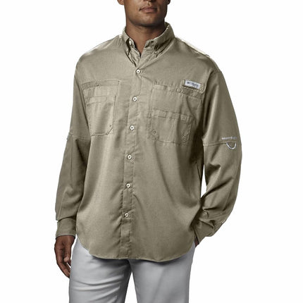 Columbia Men's Tamiami 2 Long Sleeve Shirt, Long Sleeve Shirt, Fossil, M