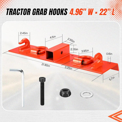 PULLAFUN Tractor Grab Hooks Heavy Duty Bolt On Compact Tractor Bucket Hooks 2" Receiver Compatible with John Deere 1025R 2320 2520 2720 2025R 2032R 2038R 3032E 4010 4100 4110 4115 (4100Z)