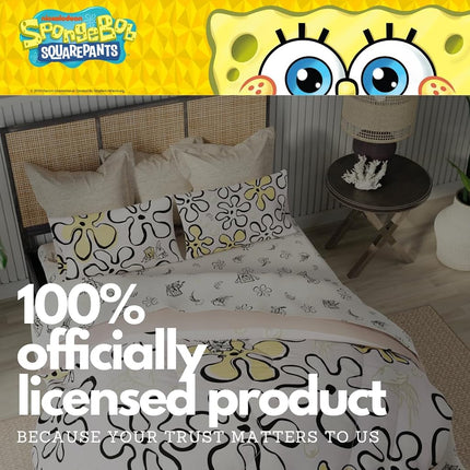 Franco Comforter and Sheet Set, Recycled Polyester, Spongebob Squarepants, 5 Piece King Size