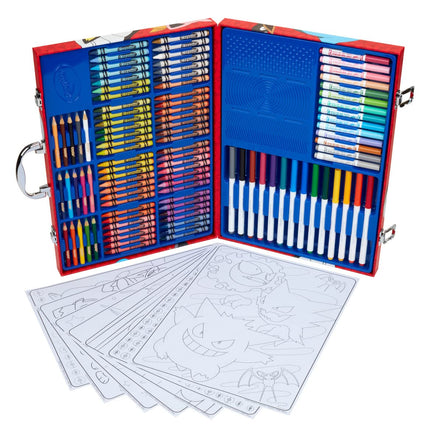Set de arte de Pokémon imaginación de CRAYOLA (115 piezas), kit de arte para niños, artículos para colorear, juguetes de Pokémon, regalo de Pokémon para niños y niñas, edades 5+