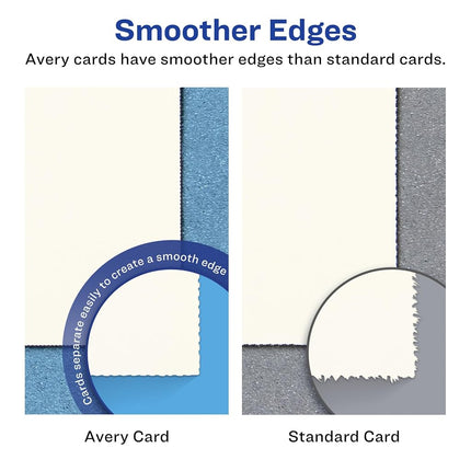 Avery Printable Rectangle Business Cards with Sure Feed Technology, 2.5" x 3.5", Ivory Cardstock, Print-to-the-Edge, Laser/Inkjet Cards, 300 Total