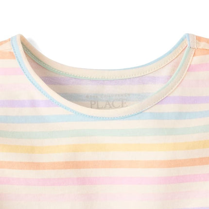 The Children's Place Baby Girls' and Toddler Short Sleeve Flutter Shirt, Strawberry, 4T