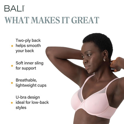 Bali Women's One Smooth U Full Coverage Bra, Hush Pink, 42B