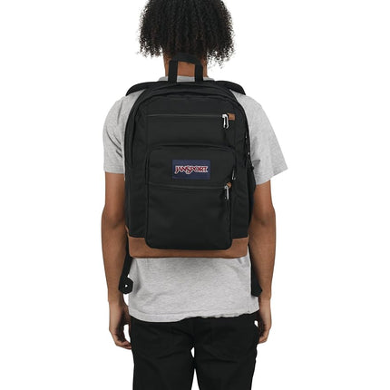JANSPORT Cool Backpack, with 15-inch Laptop Sleeve - Large Computer Bag Rucksack with 2 Compartments, Ergonomic Straps, Black, Black, One Size, Cool Backpack
