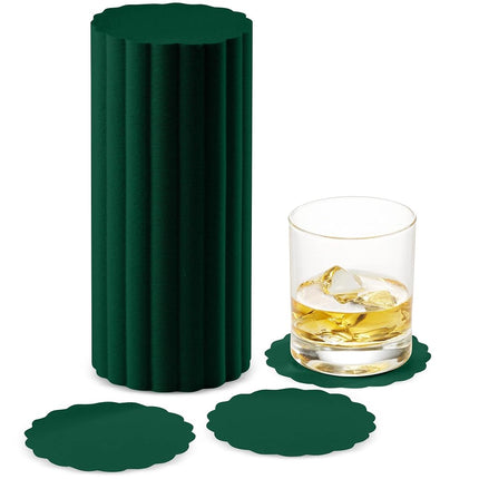 Disposable Green Paper Coasters for Drinks, 3.5 Inch Round Coasters for Christmas, Bar, Cocktail, Beverage, Wine Or Event, 500 Pack Bulk