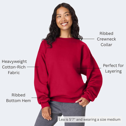Hanes mensOF260Ultimate Cotton Sweatshirt Long Sleeve Sweatshirt - Red - XL