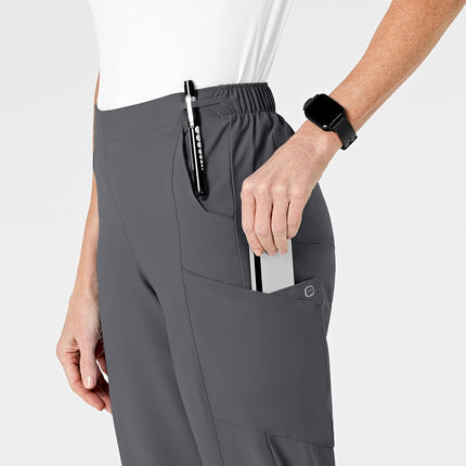WonderWink Tall Size Women's Flat Front Cargo Pant, Pewter, 4X-Large