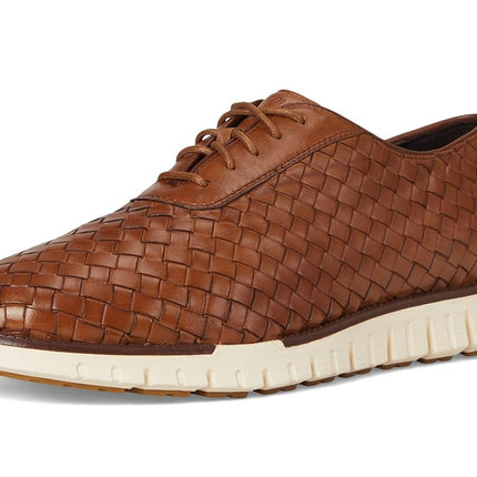 Cole Haan Men's Zerogrand Remastered Woven Oxfords, British Tan/Dk NAT, 7 UK