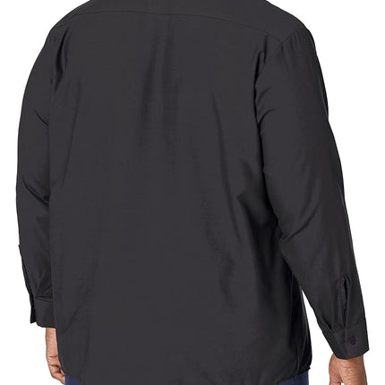 Red Kap Men's Industrial Work Shirt, Regular Fit, Long Sleeve Utility Button, Black, Medium