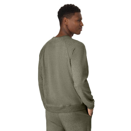 Hanes Men's Crewneck Sweatshirt, Tri-Blend French Terry, Camouflage Green Pe Heather, M