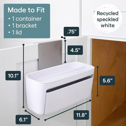 YouCopia DoorStash Dishwasher Pod Holder Lid, Hanging Storage Container for Detergent, Speckled White