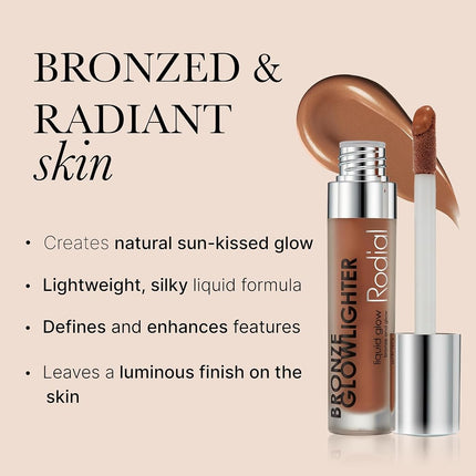 Rodial Bronze Glowlighter 6.1ml – Hydrating Liquid Bronzer with Vitamin E & B, Lightweight Pearlescent Formula for Luminous Skin