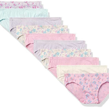 Hanes Baby Girls' Toddler 10-Pack Pure Comfort Underwear, Available in Brief and Hipster, Assorted-10 Pack, 2T-3T