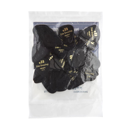 Dunlop 483R03HV Genuine Celluloid, Black, Heavy, 72/Bag