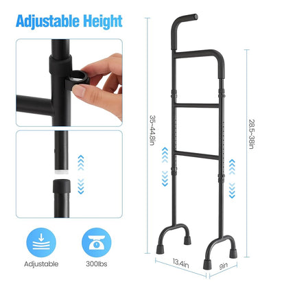 Stair Climbing Assist Cane - 13-Level Adjustable Height,Portable Lightweight,Slip-Resistant&Sturdy -Stair Helper for Up&Down -Mobility Aid for Elderly,Post-Surgery,Sore Hips&Knees -Fits Standard Steps