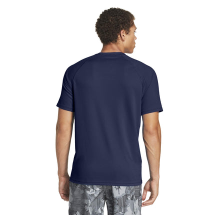 Speedo Camiseta de natación de manga corta para hombre con protección UV, corte regular, lisa