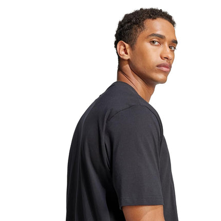 Adidas Originals Men's Essentials Linear Single Jersey T-Shirt, Black/White, Large